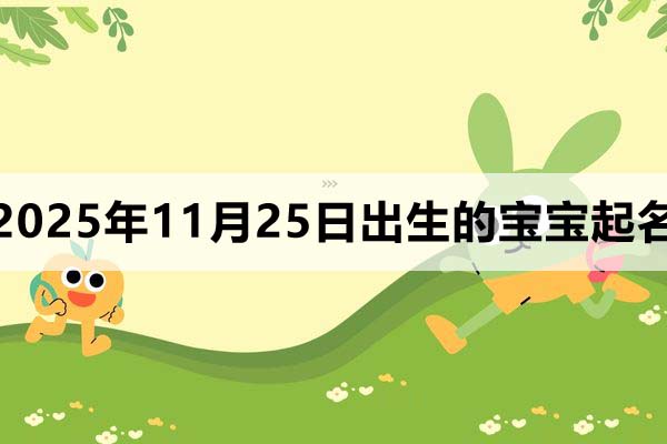 2025年11月25日出生的宝宝取什么名好？