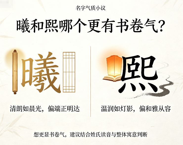 曦和熙哪个更有书卷气?