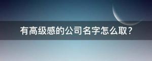 小众高逼格公司名字（有高级感的公司名字怎么取？）